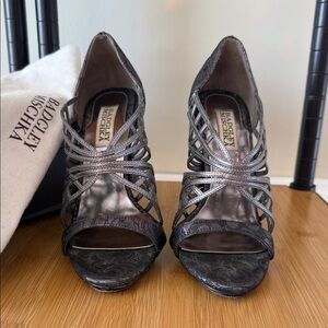 Badgley Mischka Metallic Strappy Heels